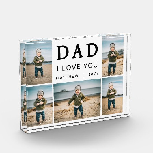 Modern I Love You Dad Grid Collage 5 Photo Block フォトブロック (左)