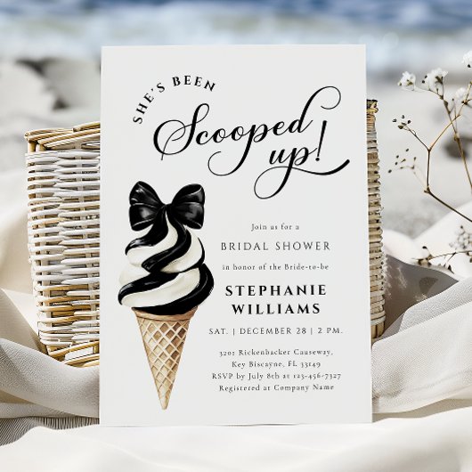 Modern Ice Cream Bridal Shower 招待状
