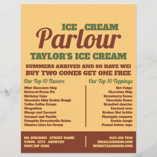 Modern Ice Cream Parlour Advertising チラシ