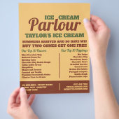 Modern Ice Cream Parlour Advertising チラシ (手)