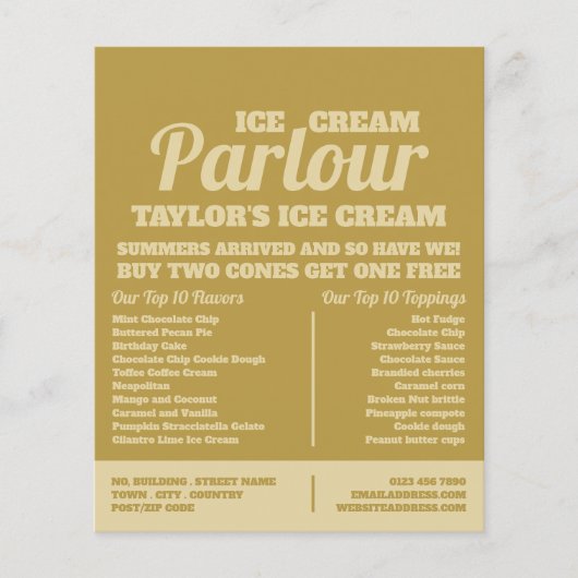 Modern Ice Cream Parlour Advertising Flyer チラシ (正面)