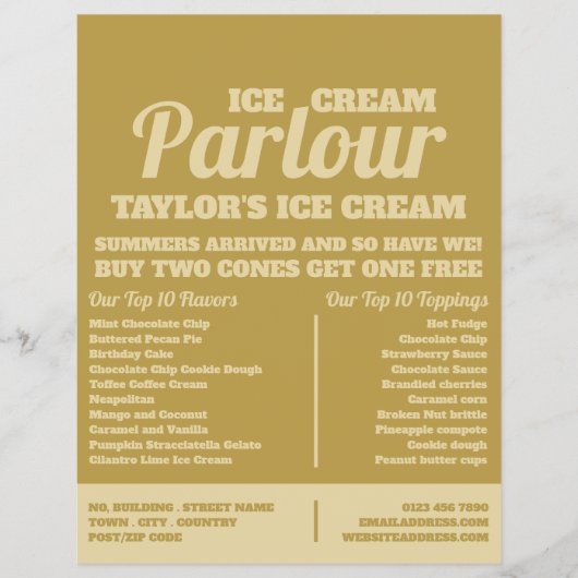 Modern Ice Cream Parlour Advertising Flyer チラシ (正面)