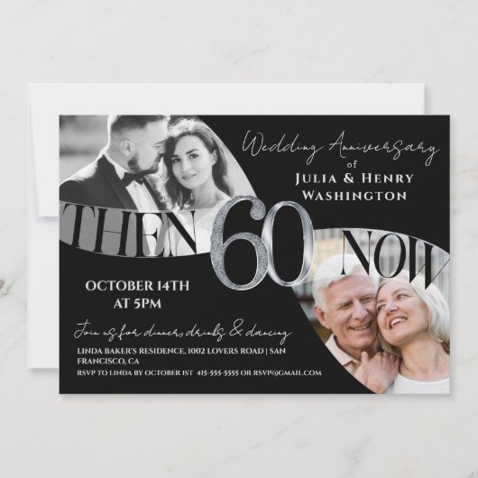 Modern Iconic 60th Wedding Anniversary 招待状 (正面)
