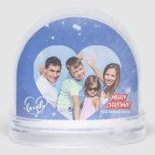 Modern Icy Blue Christmas Family Photo Name (裏面)