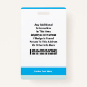 Modern ID Card Identification Badge バッジ (裏面)