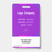 Modern ID Identification Card Photo Badge バッジ (裏面)