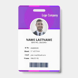 Modern ID Identification Card Photo Badge バッジ