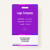 Modern ID Identification Card Photo Badge バッジ (裏面)