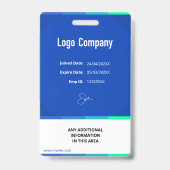 Modern ID Identification Card Photo Badge バッジ (裏面)