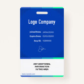 Modern ID Identification Card Photo Badge バッジ (裏面)