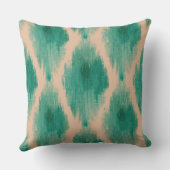 Modern Ikat Teal & Clay Throw Pillow | Boho-Lux クッション (裏面)