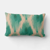 Modern Ikat Teal Lumbar Pillow | Textured Boho ランバークッション (裏面)