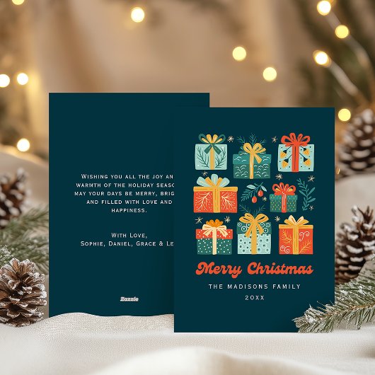 Modern Illustrated Festive Non-Photo Christmas シーズンカード