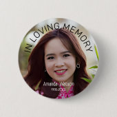 Modern In loving memory Memorial Tribute 缶バッジ (正面)