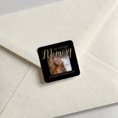 Modern In Loving Memory | Photo Memorial Button スクエアシール