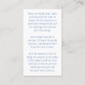 Modern In Loving Memory Photo Prayer Card 名刺 (裏面)