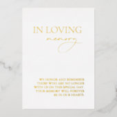 Modern In Loving Memory Simple Wedding Memorial 箔シーズンカード (正面)