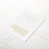 Modern In Loving Memory Simple Wedding Memorial 箔シーズンカード (回転した状態)