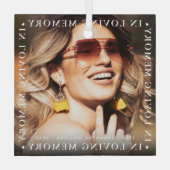Modern 'In Loving Memory' Tribute Photo Glass Orna ガラスオーナメント (裏面)