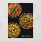 Modern Indian Restaurant Gold Border Flat Menu メニュー (裏面)