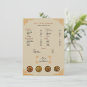 Modern Indian Restaurant Gold Border Flat Menu メニュー (スタンド正面)
