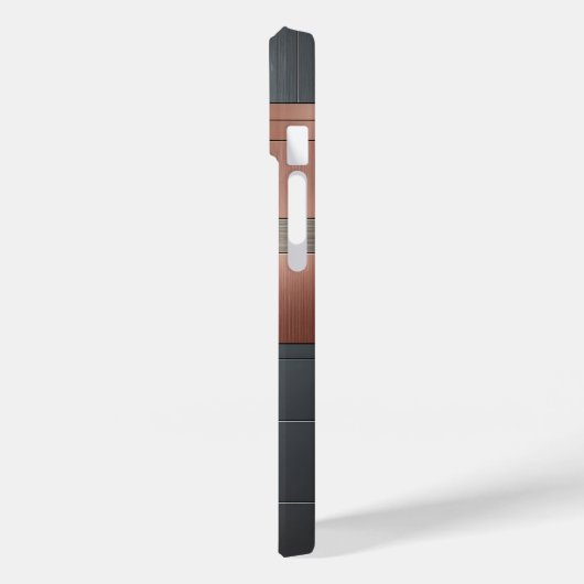 Modern Industrial Metallic Block Pattern Copper an Case-Mate iPhoneケース (裏面 / 左)