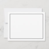 Modern Initial Black and White Border Stationery ノートカード (裏面)