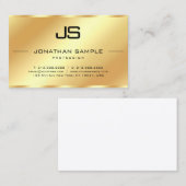 Modern Initial Monogram Professional Gold Template 名刺 (正面/裏面)