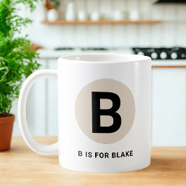 Modern Initial Mug – “B is for [Name]” Design コーヒーマグカップ