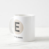 Modern Initial Mug – “E is for [Name]” Design コーヒーマグカップ (正面左)