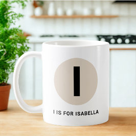 Modern Initial Mug – “I is for [Name]” Design コーヒーマグカップ