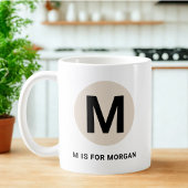 Modern Initial Mug – “M is for [Name]” Design コーヒーマグカップ