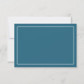 Modern Initial Patina Blue Border Stationery ノートカード (裏面)