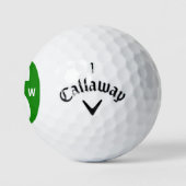 Modern Initials Fun Green Money Custom Monogram ゴルフボール (ロゴ)