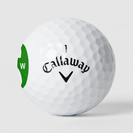 Modern Initials Fun Green Money Custom Monogram ゴルフボール (ロゴ)