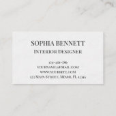 Modern Interior Design Business Card 名刺 (裏面)