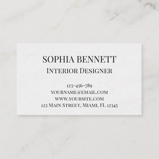 Modern Interior Design Business Card 名刺 (裏面)