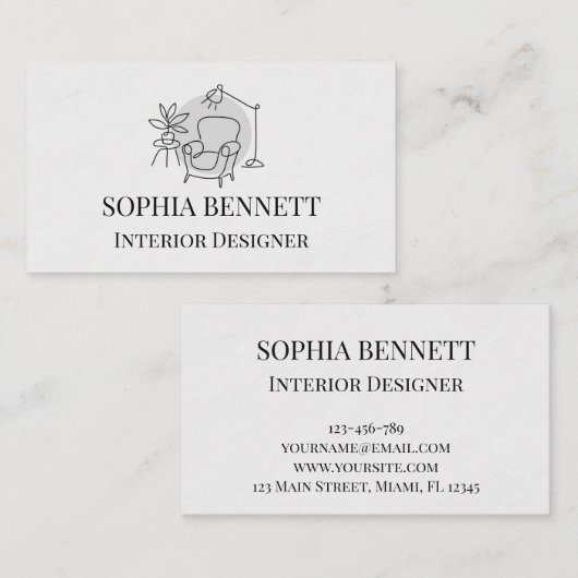 Modern Interior Design Business Card 名刺 (正面/裏面)