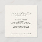 Modern Interior Designer スクエア名刺 (裏面)