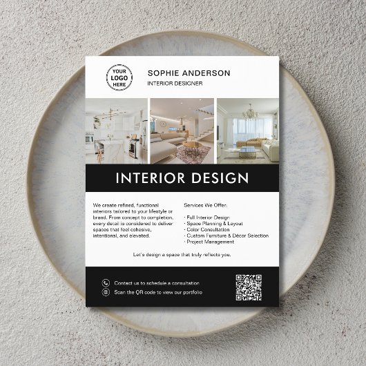 Modern Interior Designer Marketing  チラシ