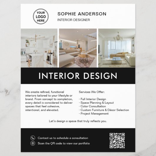 Modern Interior Designer Marketing  チラシ (正面)
