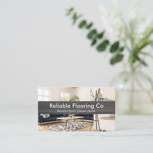 Modern Interior Photo & Dark Wood Flooring 名刺 (スタンド正面)