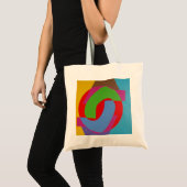 Modern Interlocking Shapes Tiny Tote トートバッグ (正面(商品))
