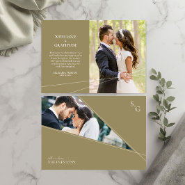 Modern Intersecting Lines Photo Thank You Card サンキューカード