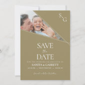 Modern Intersecting Lines Save The Date Card 招待状 (正面)