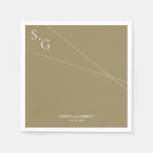 Modern Intersecting Lines Wedding スタンダードカクテルナプキン (正面)