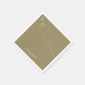 Modern Intersecting Lines Wedding スタンダードカクテルナプキン (角)