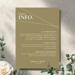 Modern Intersecting Lines Wedding Guest Info Card エンクロージャーカード
