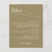 Modern Intersecting Lines Wedding Guest Info Card エンクロージャーカード (正面)