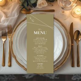 Modern Intersecting Lines Wedding Menu メニュー